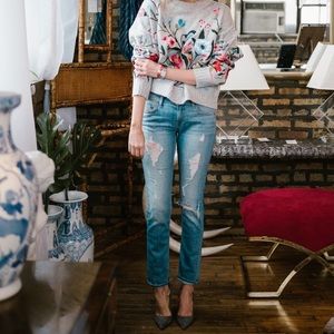 Zara Grey Embroidered Sweater